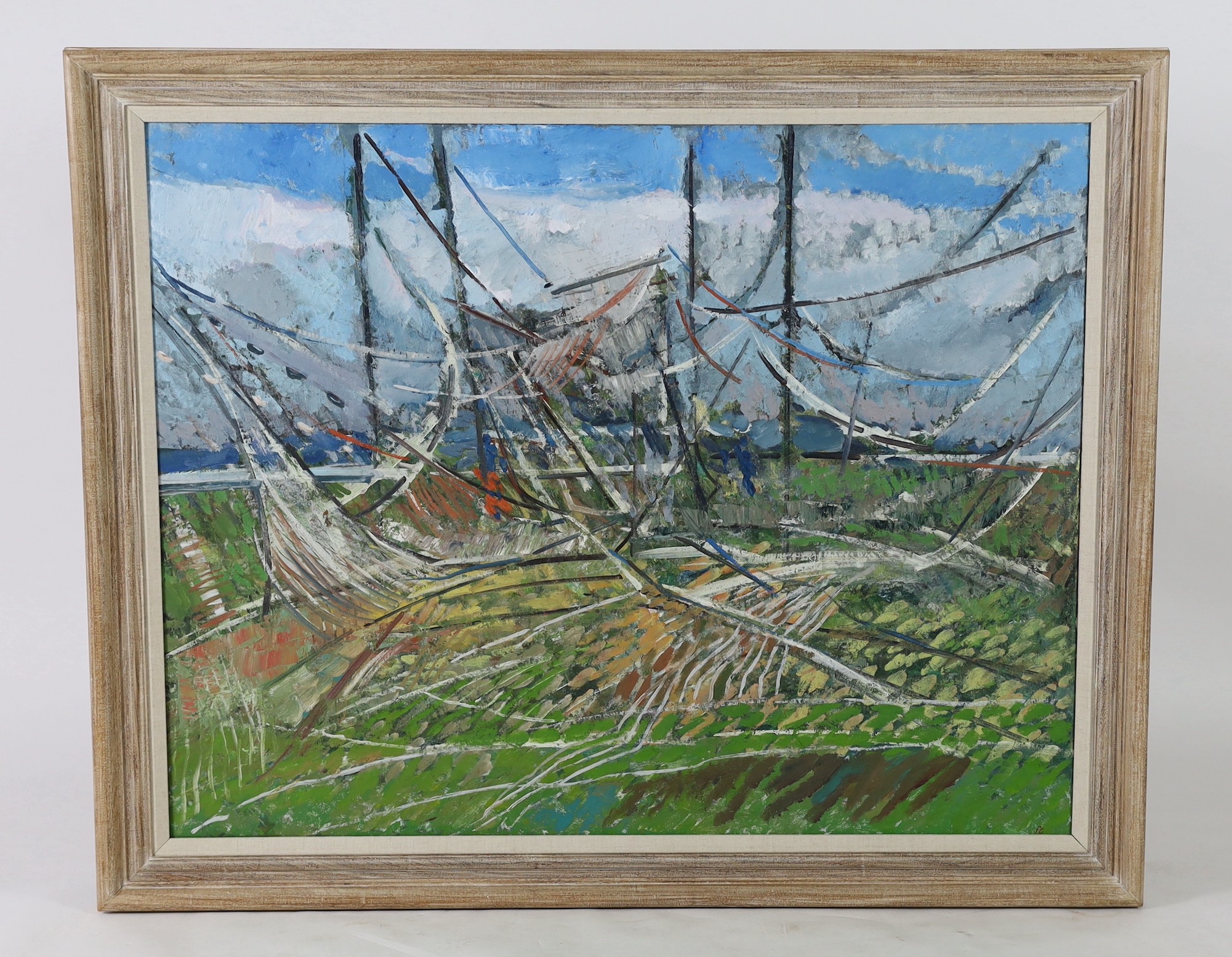 Peter Coker RA (1926-2004), 'Salmon Nets No.7', oil on canvas, 114 x 146cm